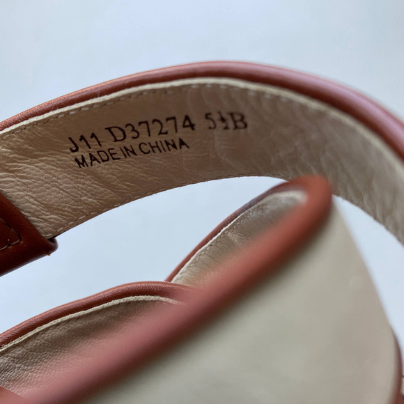 COLE HAAN Brown and White Leather Strappy Slingback Heels, Size 5.5B - Picture 11 of 11